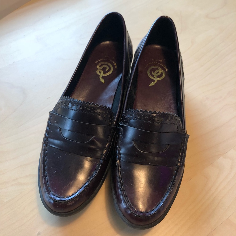Opening Ceremony Wine Leather Platform Loafer Shoe